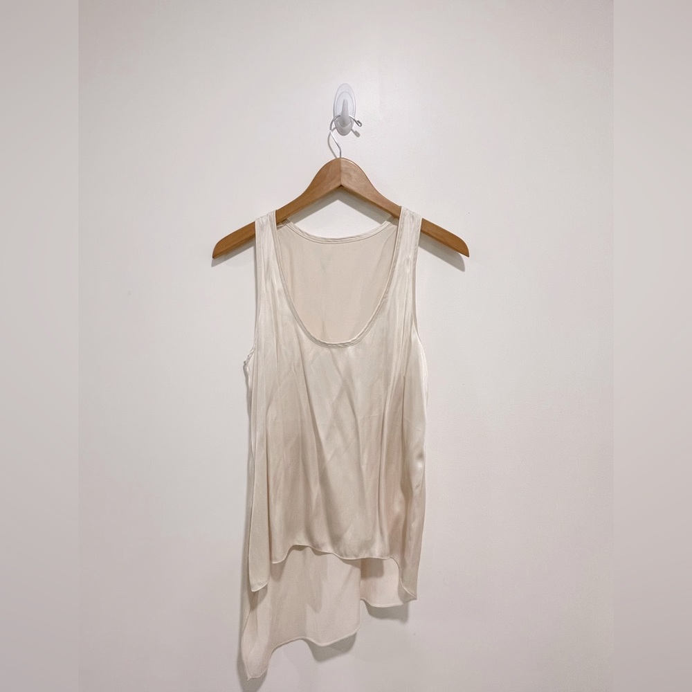 Beige Satin Effect Tank Top